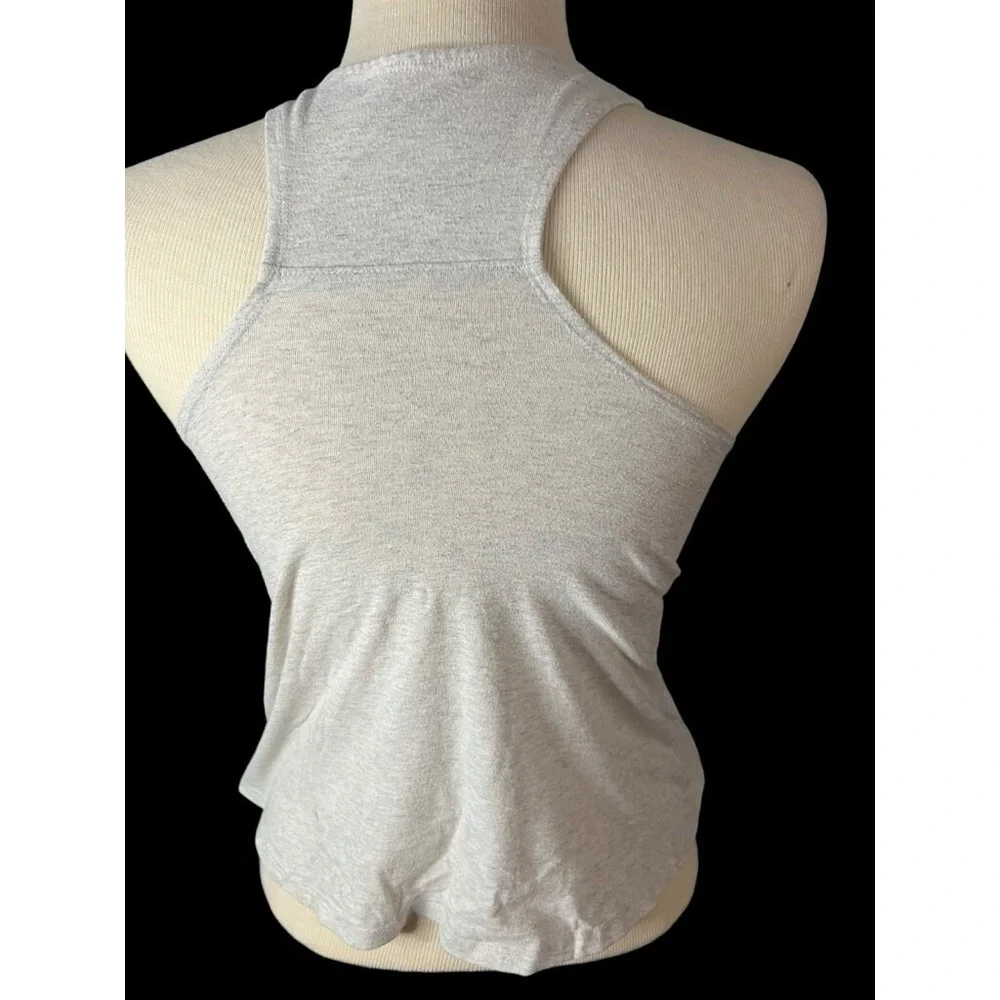 JUSTICE Girl 10 Strong Dance Racerback Gray Purple Glitter Workout Yoga Tank Top